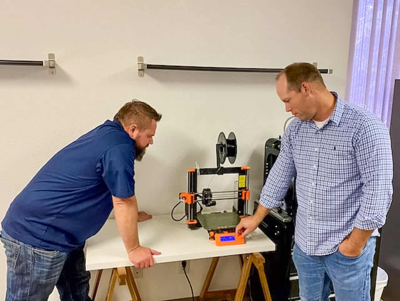 3D printing collaboration at AccelerateIP staging area, showcasing innovative prototyping and product development tools for technology businesses.