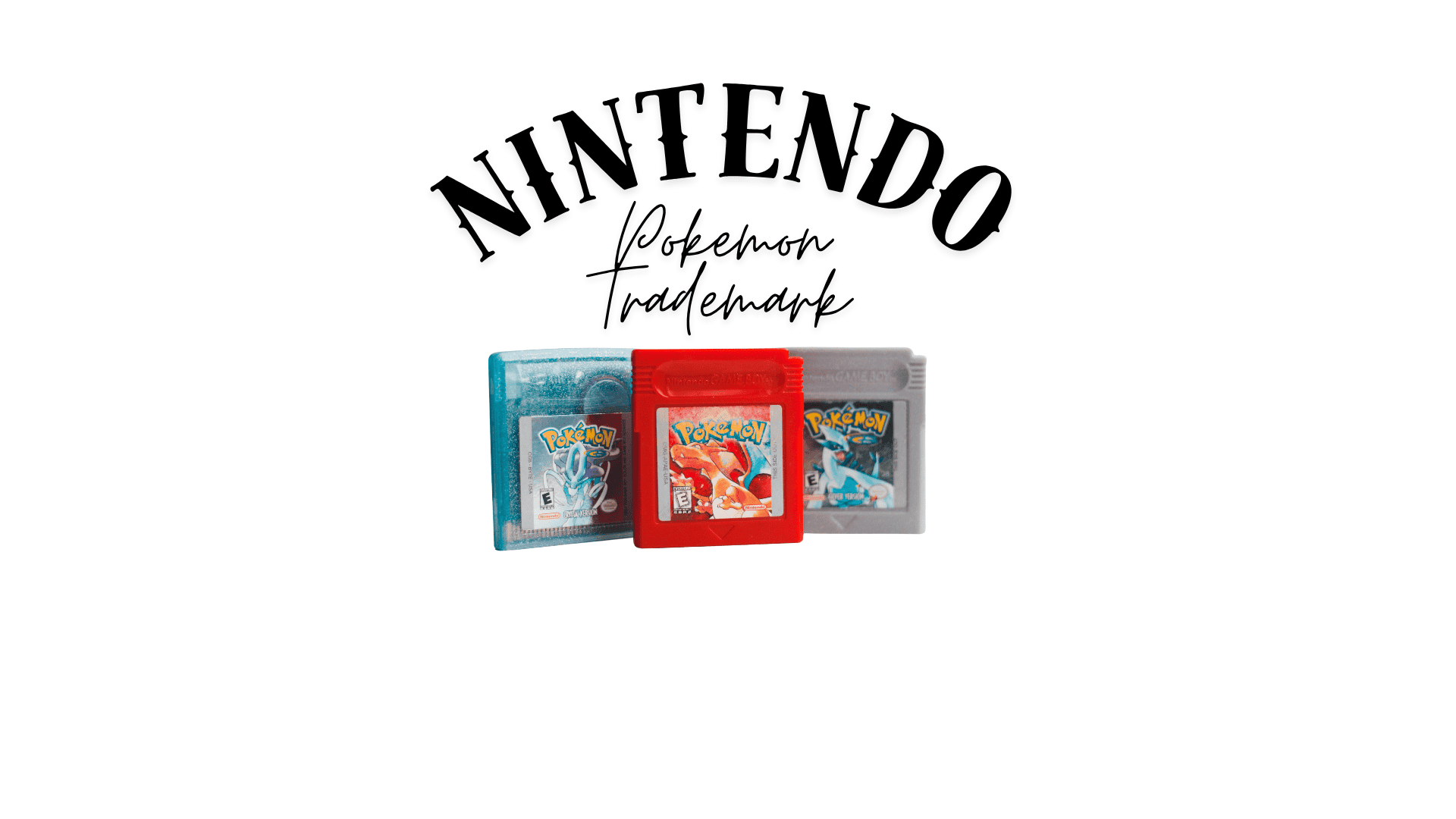 Colorful Pokémon Game Boy cartridges from Nintendo on white background, highlighting classic gaming collectibles.